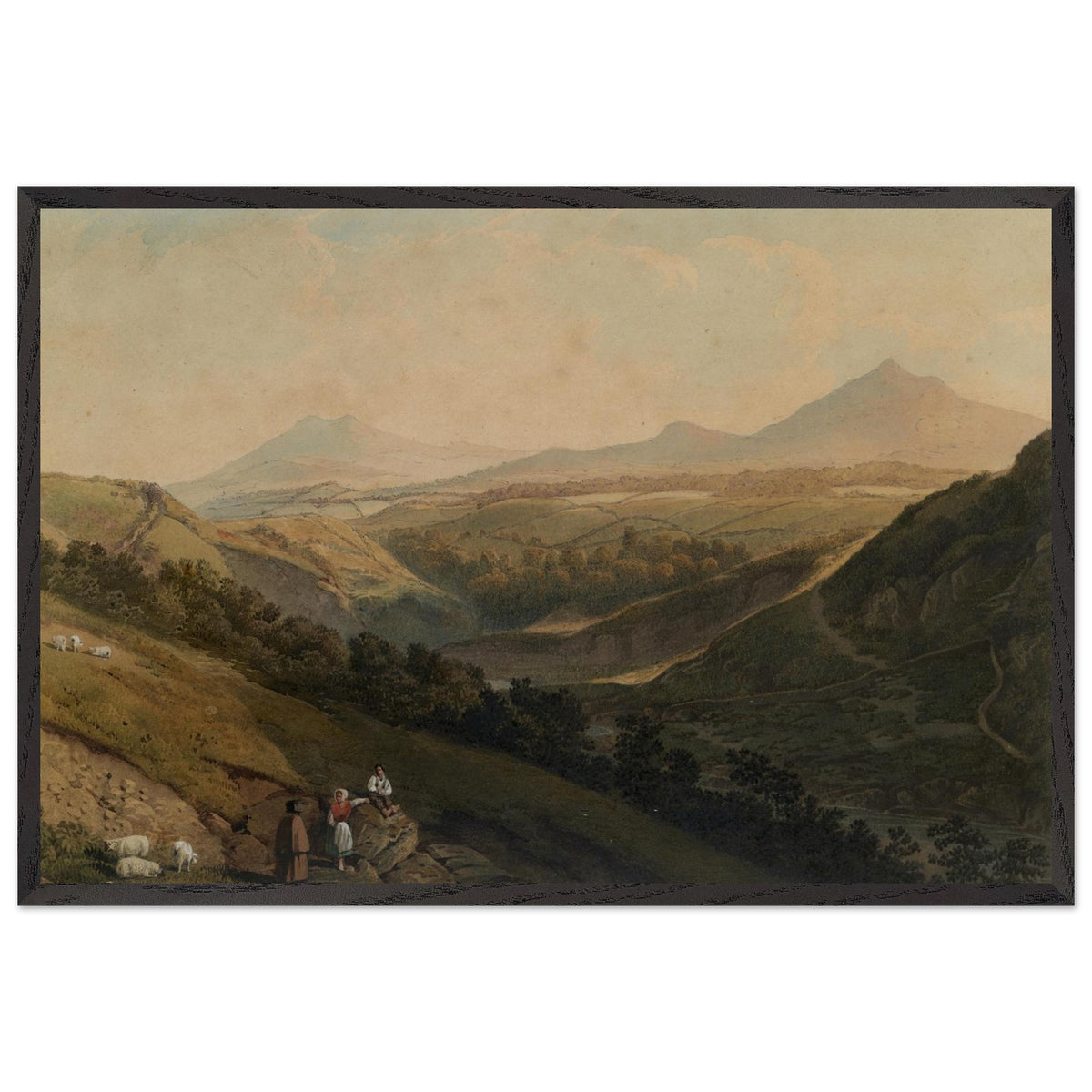Little & Great Sugar Loaf by Henry Newton in a thick black frame