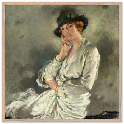 Mrs Charles S. Carstairs by William Orpen in a light oak frame, full-bleed