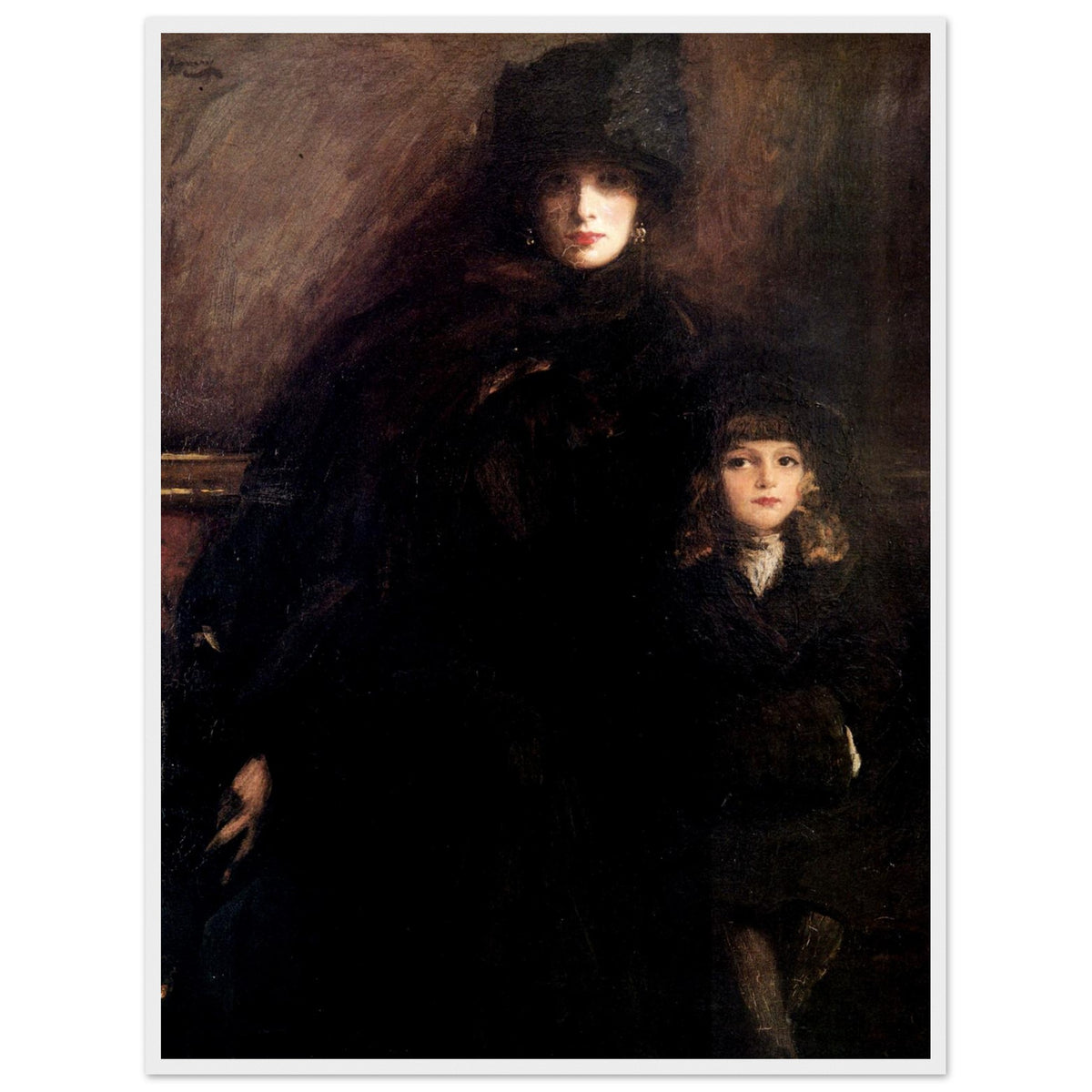 Mrs Lavery and Alice by Sir John Lavery in a white frame