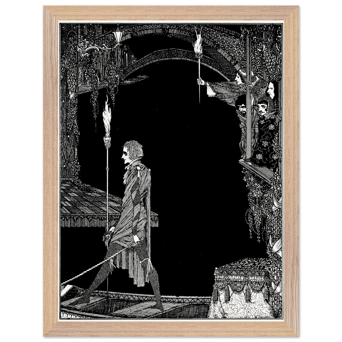 Myself No Power by Harry Clarke in a natural oak frame