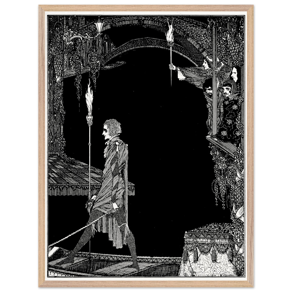 Myself No Power by Harry Clarke in a pale oak frame with a white mount