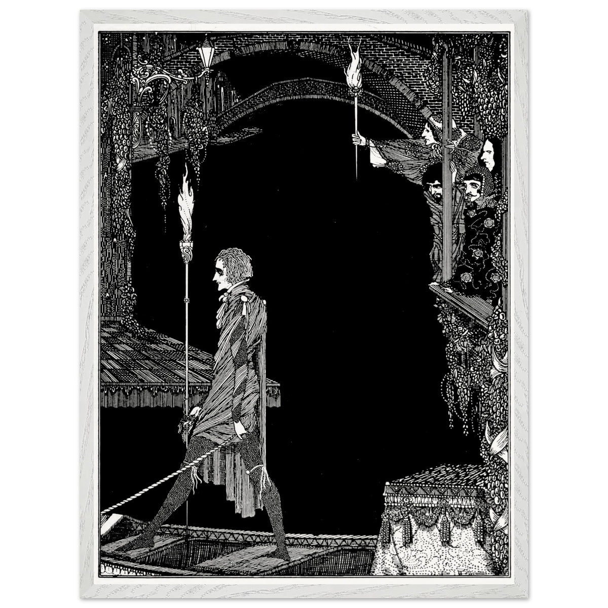 Myself No Power by Harry Clarke in a whitewashed wood frame