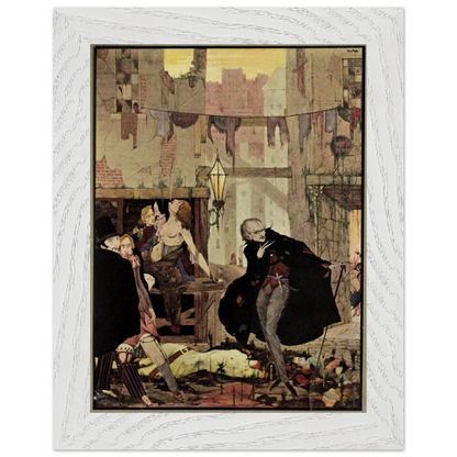 Noisome Quarter by Harry Clarke (1923) in a wide white frame, sepia gothic illustration