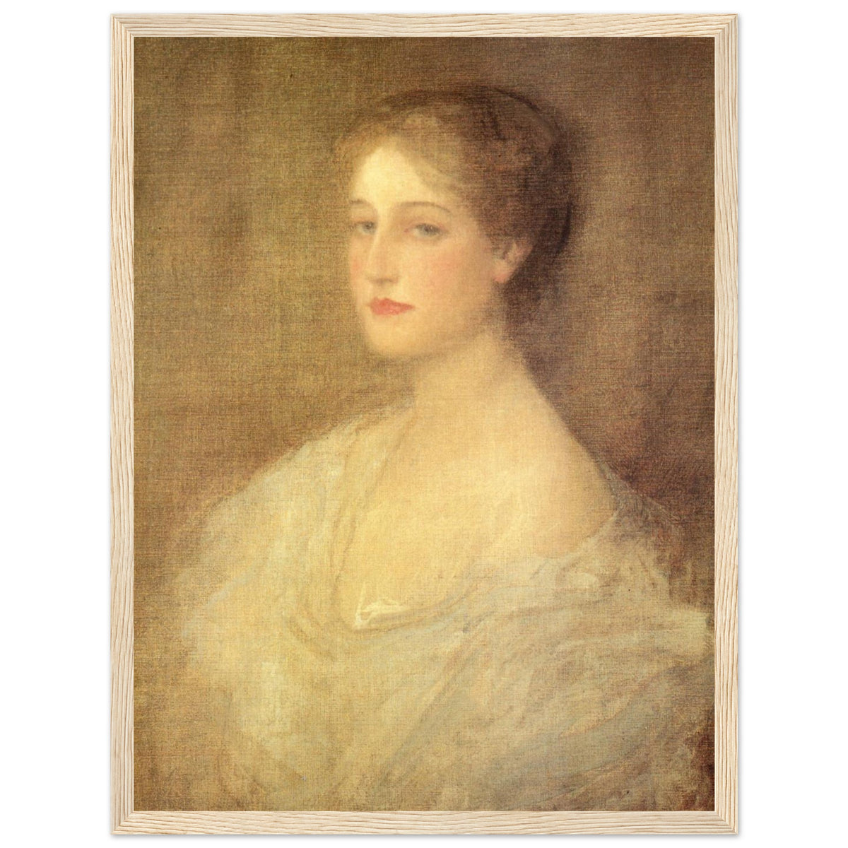 Nora (c.1896) by Sir John Lavery in an oak frame, soft portrait in cream and gold