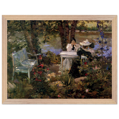Oak-framed print of A Garden in France, 1898 painting by Sir John Lavery