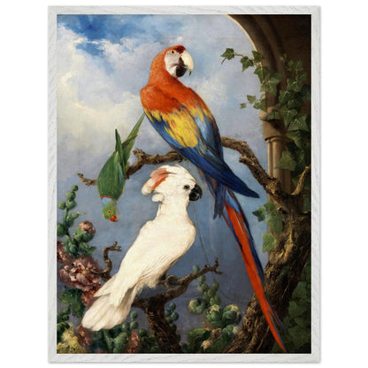 Paroquets Edward Henry Murphy framed art print in natural wood frame