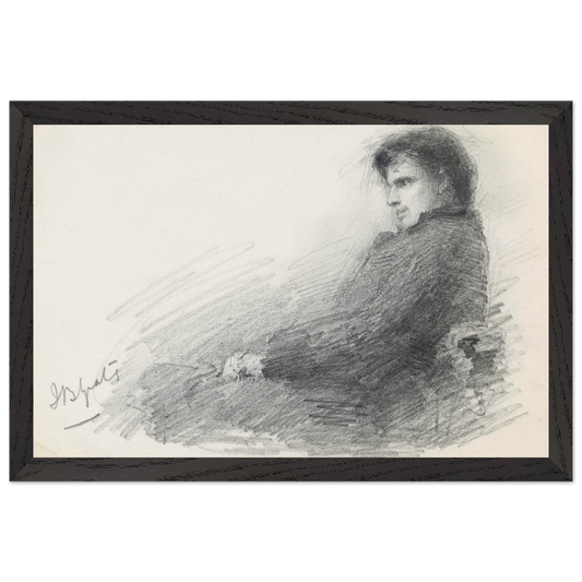 Framed Collector’s Edition portrait of young W.B. Yeats in black frame
