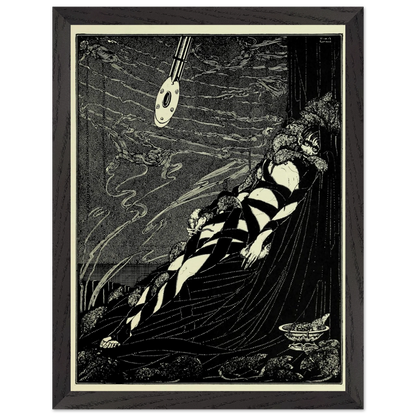 Swarmed Upon Me by Harry Clarke in a black frame with a cream mount on a black background