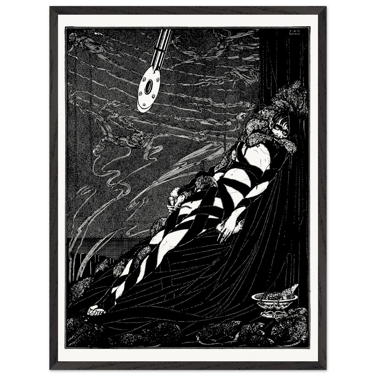 Swarmed Upon Me by Harry Clarke in a black frame with a white mount