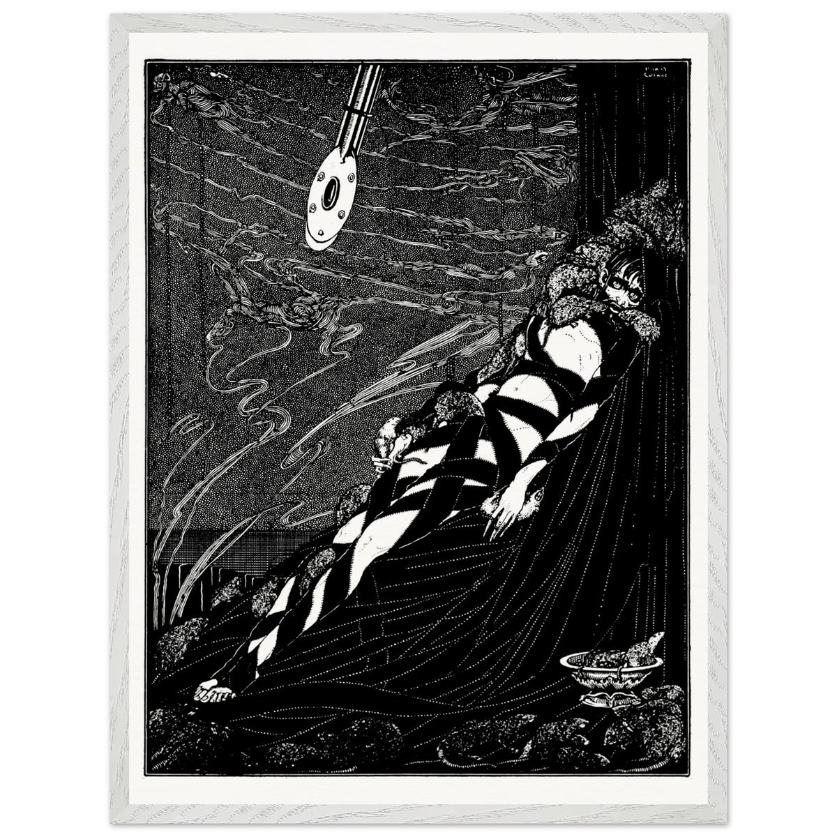 Swarmed Upon Me by Harry Clarke in a white frame with a white mount