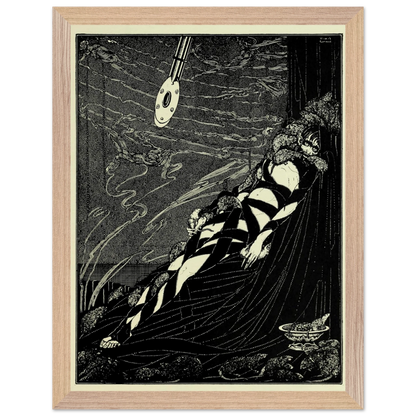 Swarmed Upon Me by Harry Clarke in an oak frame with a cream mount, straight-on view