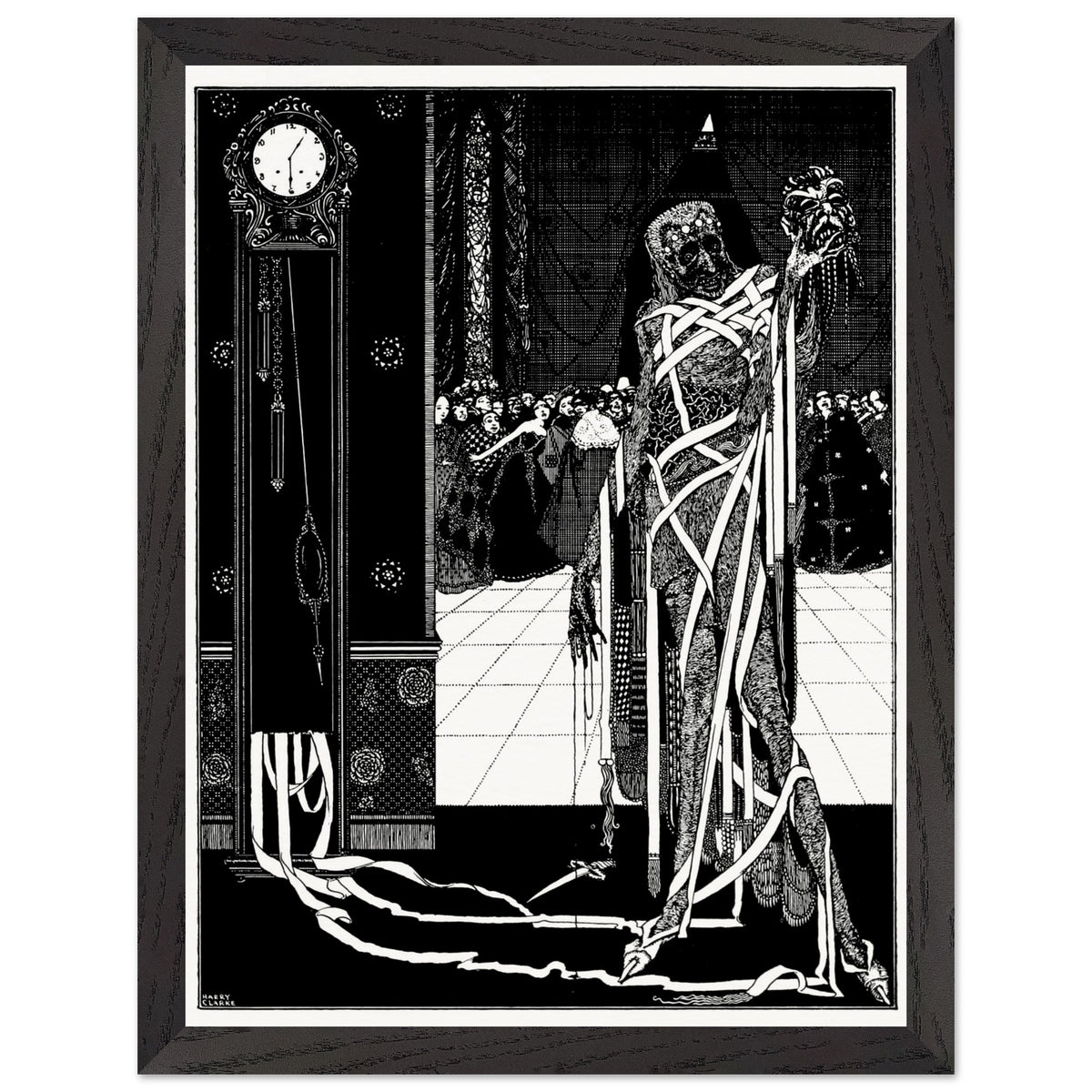 The Dagger Dropped by Harry Clarke in a dark wood frame