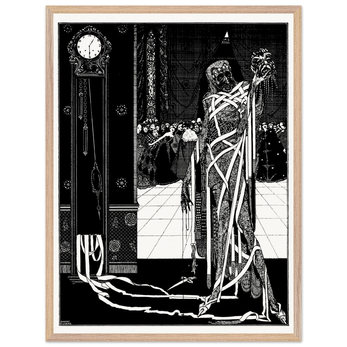 The Dagger Dropped by Harry Clarke in a pale oak frame