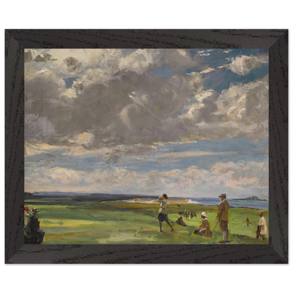 The Golf Links, North Berwick by Sir John Lavery in a wide black frame