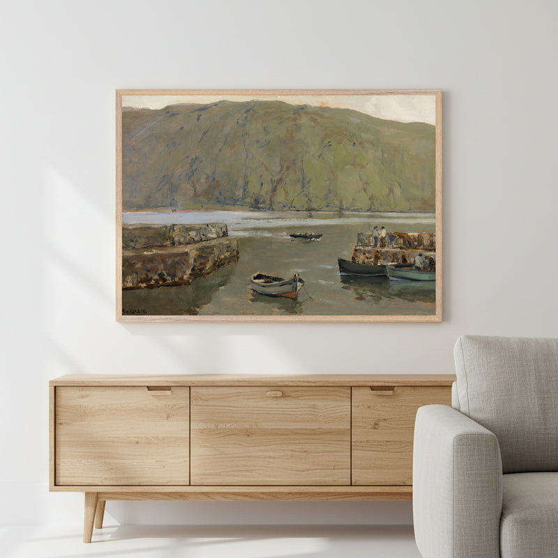 The Harbour, Leenane – James Humbert Craig Irish Landscape Wooden Framed Art Print 70×100 cm / 28×40" – view 10 | Buy Irish Art