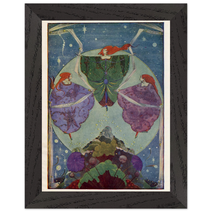 They Danced with Shawls by Harry Clarke art print in a black wooden frame