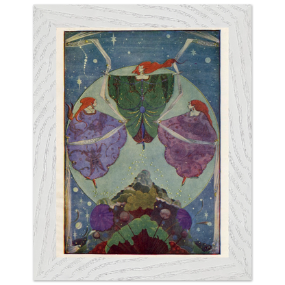 They Danced with Shawls by Harry Clarke art print in a white wooden frame