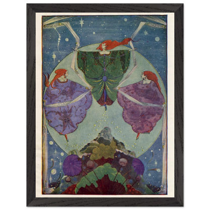 They Danced with Shawls by Harry Clarke framed print in a black frame