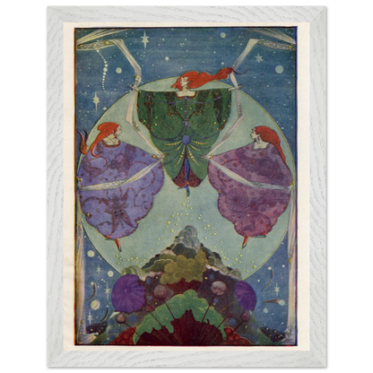 They Danced with Shawls by Harry Clarke framed print in a white frame