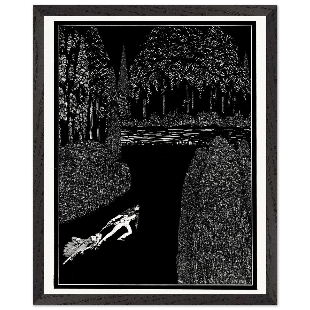 Toilsome Journey by Harry Clarke in a black frame with a white mount