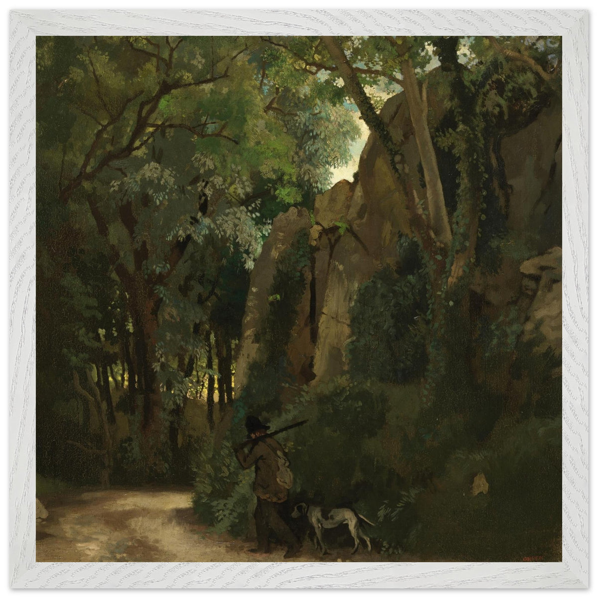 Trees at Howth by William Orpen in a white frame with a white border