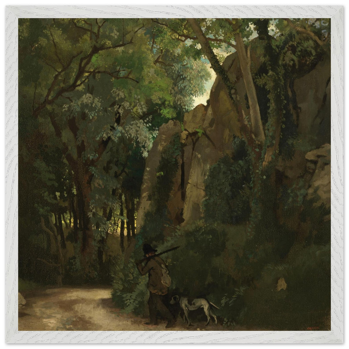 Trees at Howth by William Orpen in a white wooden frame with a narrow white border